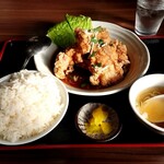 Chuuka Shokudou Minamigochi - 油淋鶏定食900円は13時半からの提供