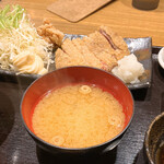 たから食堂 - 牛肩ロースのレアカツ　おろしポン酢添え