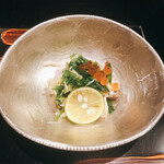 かやうさぎ - 芹とズワイ蟹のお浸し