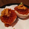 おでん屋 ずぶ六 - 料理写真:半熟玉子の雲丹イクラのせ