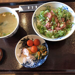 Yamakuma - ネギトロ丼定食（味噌汁は白味噌チョイス）