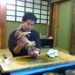 いけ活かに 竹林茶屋 - 活け蟹調理