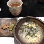 栖原温泉 - クエ雑炊、金山寺味噌