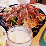 ツキサップじんぎすかんクラブ - 生ビールごしのジンギンカン