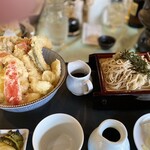 東筑波カントリークラブ　レストラン - オマール海老の天丼とお蕎麦セット