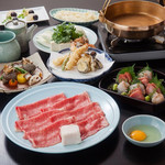Kagawa - ご宴会メニュー　盛り合わせ料理と黒毛和牛すき焼き