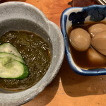 おぎ野 - もずくと煮物。