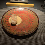 エクアトゥール - 牡蠣のフリットに、フォアグラと味噌のソース