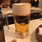 Ebisu Jingisukan Kurage Bettei Goyoutei - ビールは美味しそうに注がれています。