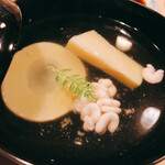 うを徳 - 北海道の鱈の白子と合馬の竹の子のお椀