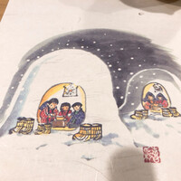 うを徳 - 1月のテーブルマットはかまくら雪ん子