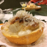 Ristorante IL PRINCIPE - 帆立と信州キノコのイタリアンロワイヤル生雲丹と柚子の香り