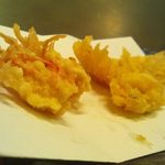 天ぷら 福岡 - えび頭、きす