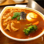 スープカレー屋 鴻 - 赤スープ、豚しゃぶ、辛さ2倍