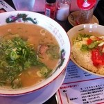 博多長浜ラーメンまる長 - H.24.04.05.昼 長浜ラーメン明太子ごはんセット 899円