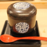 鮨　廣見 - あおさと白魚の茶碗蒸し