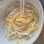 うどん屋 - 玉子混ぜ先ずは玉子１個に醤油をたらして味見しましたァ〰️❗