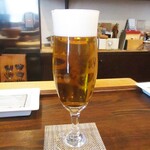 旬彩 天ぷら 心来(しんら） - 生ビール 700円（税込）。　　　　　　　2020.01.17