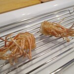 旬彩 天ぷら 心来(しんら） - くも（海老の足）のから揚げ：塩で頂きました。パリパリの食感が良いですネ！　　　　　　　2020.01.17