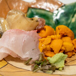 うを徳 - 2020.1 明石真鯛（魚体3.1kg）、大分カラスミ、青森エゾアワビ、浜中バフンウニ、御殿場本山葵