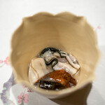 うを徳 - 2020.1 昆布出汁を加えた厚岸生牡蠣、能登赤ナマコの茶ぶりと生