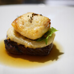 薫 HIROO - 河豚白子、蓮根、きたうちプレミアムビーフ　リブ芯