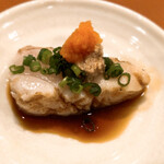 高鮨 - 喉黒 炙り肝乗せ