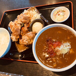 うどん万福 - から揚げ定食¥900？プラス¥200でカレーうどんに昇格トータル¥1,100