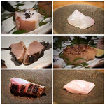 大どころ - 「平目」「平目のエンガワ」「蛸（長崎）」「鰆（姫島）」「だるま鯛（長崎）」「タイラギ」