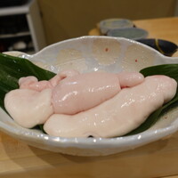 鮨いずみ - 本日のネタ披露(ふぐの白子)