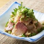 Yellowtail with sesame dressing