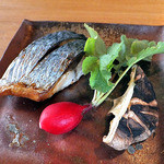 千鳥の荘 風の樹 - 朝食（焼魚 ＆ 焼きシイタケ）