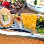 千鳥の荘 風の樹 - 朝食（竹輪 ＆ 卵焼き ＆ 菜の花のおひたし）