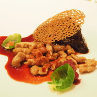 レ セゾン - 牛頬肉のブレゼ　栗のシュペッツレと酸味のある赤キャベツのコンディマン