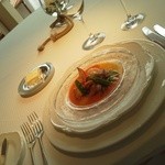 エルガーハウス - トマトとメロンのガスパッチョ 海の幸と共に