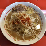 千里眼 - ラーメン 麺120g ヤサイ少な目・ショウガ・アブラちょっとのカラアゲ別皿で 780円