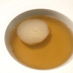 銀座 大石 - スッポンと貝のスープ。