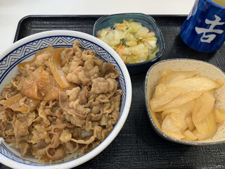 Yoshinoya - ねぎだく牛丼　並、お新香