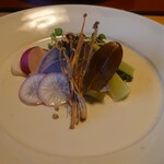 ろあん松田 - 山椒オイルに小松菜や人参、エリンギ、えのき乾燥など