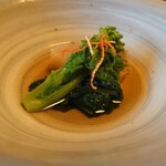 ろあん松田 - 焼き大根に菜の花と小松菜の煮もの