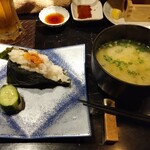 博多味処 灯 - おにぎり（明太子）と味噌汁
