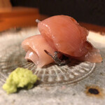 焼き鳥 とりら - 胸、ささみ昆布〆刺し