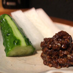 焼き鳥 とりら - スティックサラダ鶏そぼろ味噌