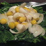 極品軒 - 豆苗と銀杏と百合根炒め