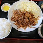 五島うどん - みそ豚定食750円