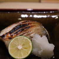 銀座 結絆 - エボダイ
                    の味噌霊庵焼き　酢橘おろし