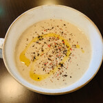 珈琲 山居 - 本日のスープ、この日はさつまいものポタージュ