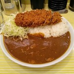 とんかつ檍のカレー屋 いっぺこっぺ - ロースカツカレーの、ライスもルーも両方大盛り