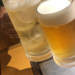 花まる亭 - メガハイボールと生ビール