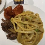 Matina  - カレーうどんとお肉(アップ)♪